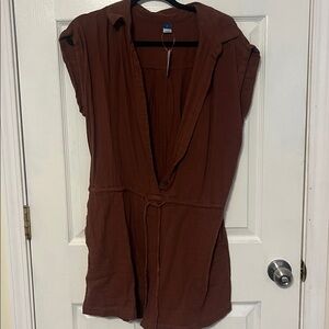Old Navy Chestnut Short Sleeve Jumpsuit